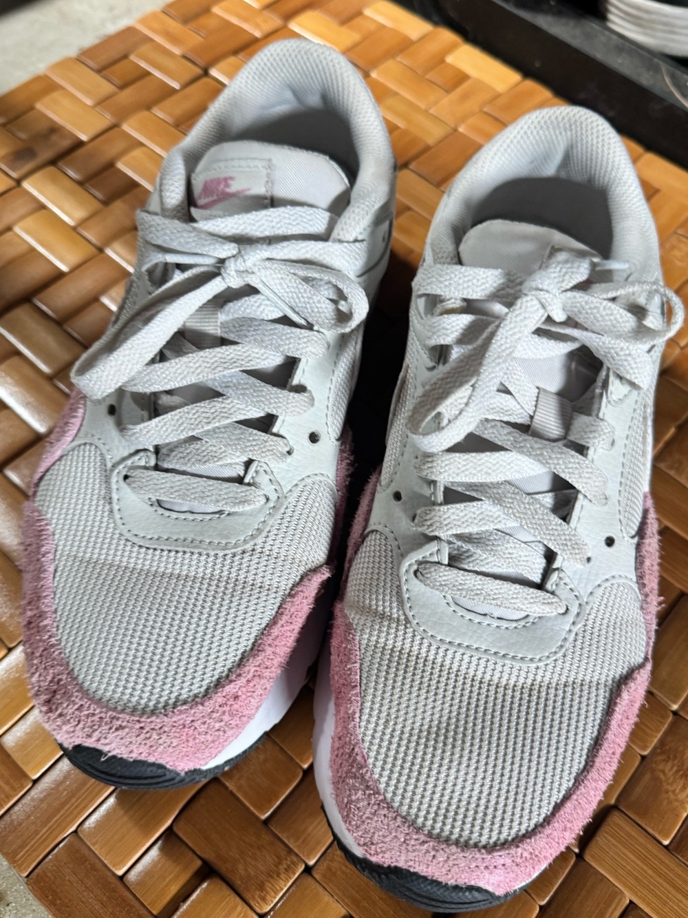 Nike Women’s Light Gray and Pink Runner Sneakers